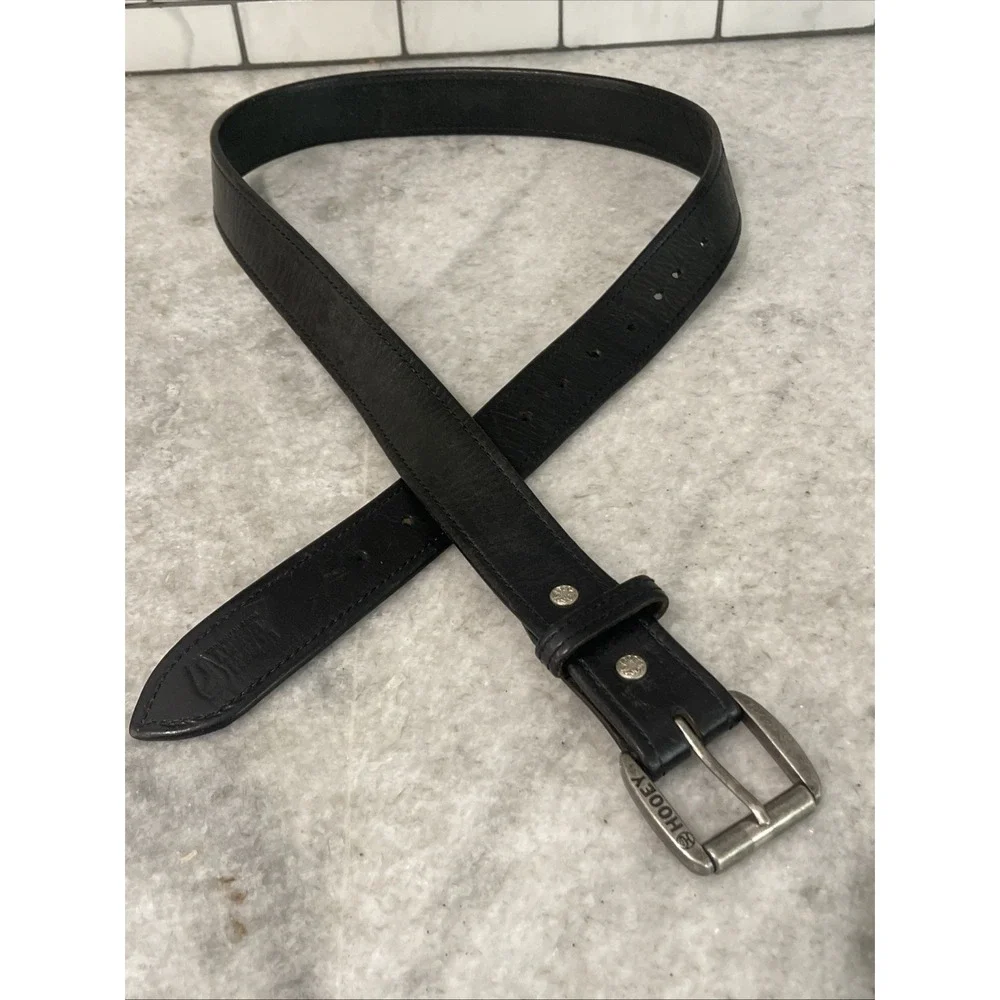 Hooey Belt Mens 40 Black Leather Western Business Cowboy Rodeo Made in USA